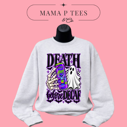 "Death Before Decaf" Alani Ghost Skeleton